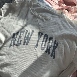 Brandy Melville thermal New York cropped long sleeve